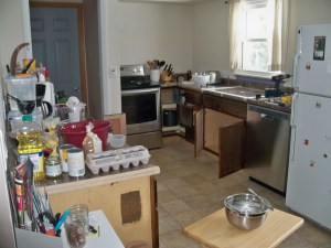 christmas eve party prep during remodel